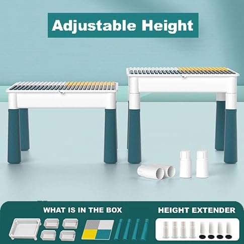 Small Activity Table for Toddlers 1-3, Kids Sensory Table for Playing Building Blocks, Marble Run Toy, Sand & Water, Color Dough, Art & Craft, Drawing & Learning (Small)