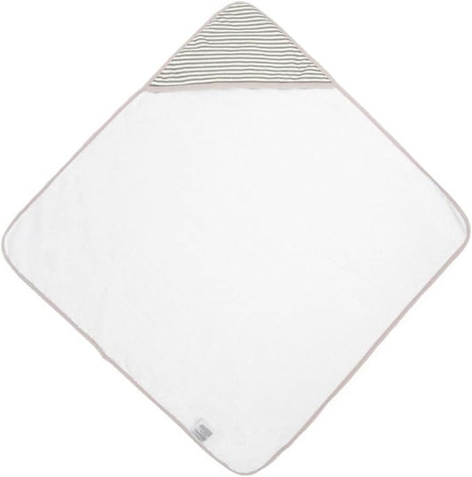 Little Unicorn Premium Infant Hooded Bath Towel| Soft & Absorbent Cotton & Terry Fabric for Newborns (Grey Stripe)