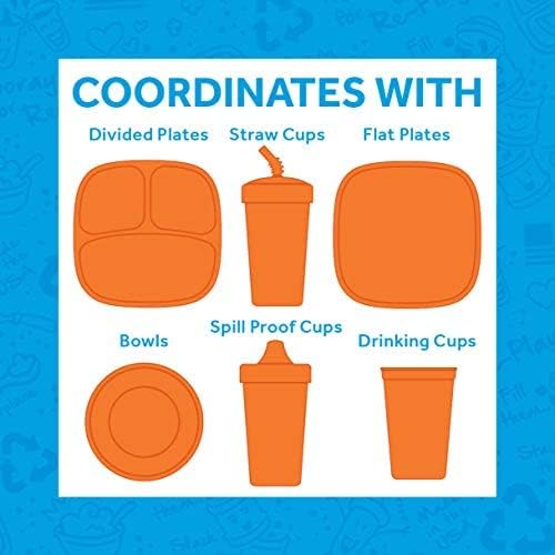 Re-Play Toddler Forks and Spoons Set - 4x4 Toddler Utensils Set - Dishwasher and Microwave Safe - Made in USA - Pack of 8-5.8" x 1.2" x 0.2" - Tulip