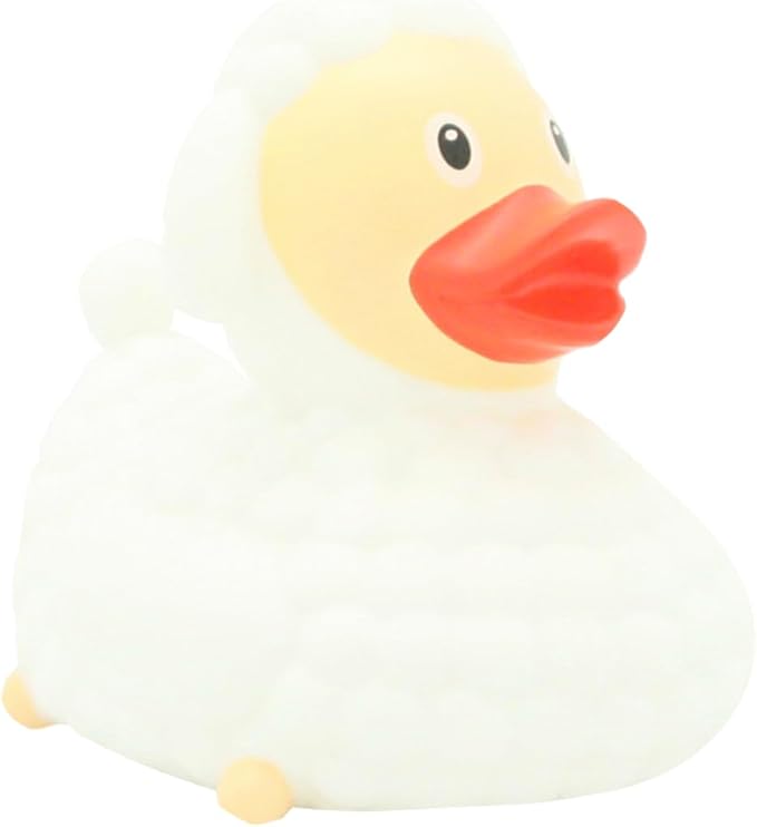 Sheep Rubber Duck Bath Toy, White, 3 inches