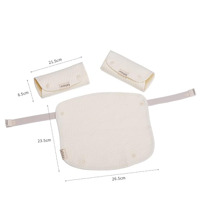 Bebamour Drool and Teething Reversible Cotton Pad For All Carry Positions Baby Carrier White Drool Bib For Boys & Girls(Elephant)