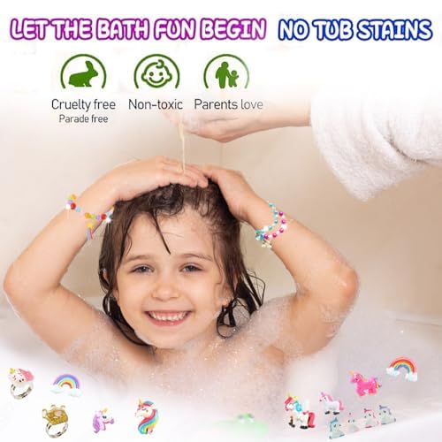 Kims Cosiart Unicorn Bath Bombs for Girls & Kids, 20 Pack Gift Set with Handmade Bath Bombs for Girls, Surprise Inside, Birthday & Christmas Gifts, Pink