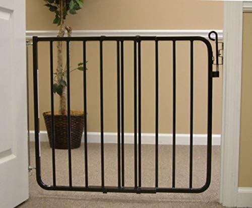 Cardinal Gates MG15 Auto-Lock Baby Gate for Stairs- Adjustable Indoor Dog Gate - Made of Aluminum to Ensure Kids & Pets Safety - 26.5 to 40.5 Inches Wide - Black - USA Based Company