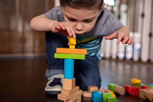 Fat Brain Toys Timber Blocks - 100 Piece Wooden Block Set - Classic Preschool Toy