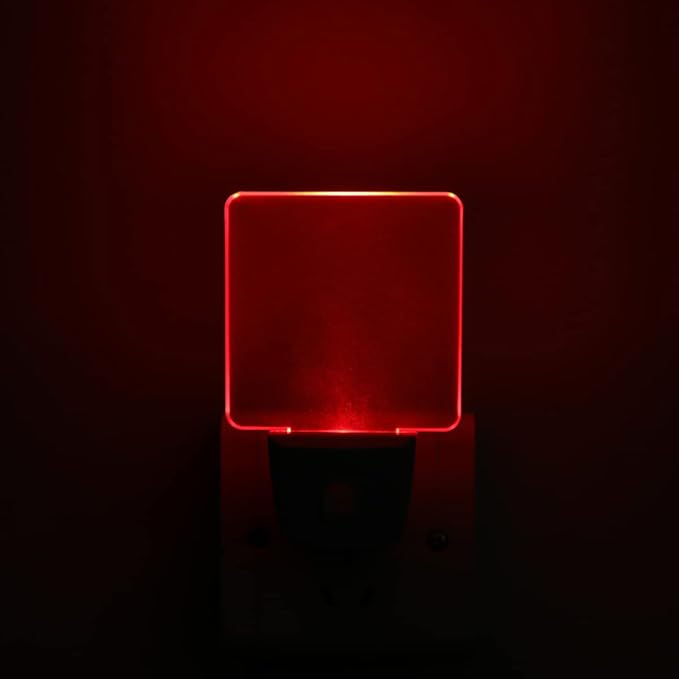 KINUR Red Night Light,2 Pack LED Night Lights Plug into Wall with Dusk to Dawn sensors, Plug in Night Lights for Kids Room, Bedroom, Bathroom, Baby Nursery,Stair Lights, Hallway Light, Daylight