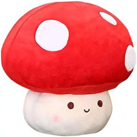 Mushroom Plush, 9 Inch Cute Mushroom Toy Plush Pillow Stuffed Animals, Red Room Decor Gift for Kids Adults