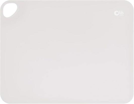 Olababy Fold N Go Silicone Placemat w Travel Case | Dishwasher Safe, BPA Free, Non-Slip, Waterproof | Mini Dining Mat for Infants, Babies, Toddlers and Kids (1, Pearl)