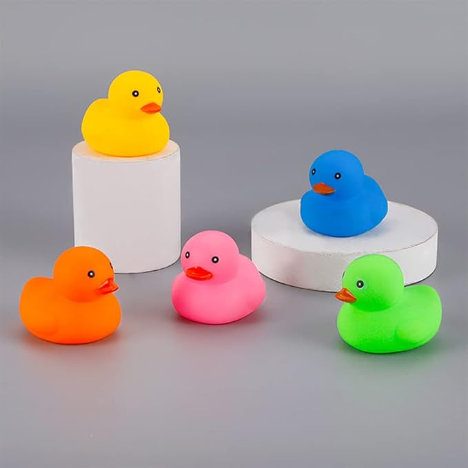 Bath Duck Toys 15 PCS Colorful Mini Rubber Ducks Squeak and Float Duckies Baby Shower Toy Party Decoration for Toddlers Boys Girls (2.2’’)