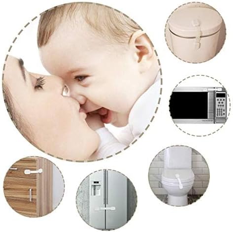 Child Proof Cabinet Locks - Cabinet Locks Baby Proofing with 3M Adhesives for Refrigerator, Oven, Cupboards, Toilet Seat - Adjustable,Easy Installation,No Drilling (24 Pack)