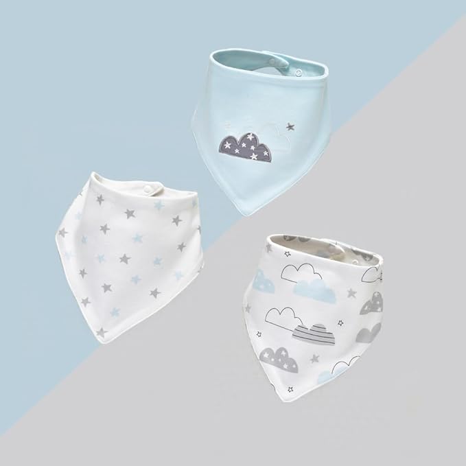 JN&LULU 3 Pack Newborn Baby Bibs Bandana Drool Bibs for Drooling Cotton Baby Gifts