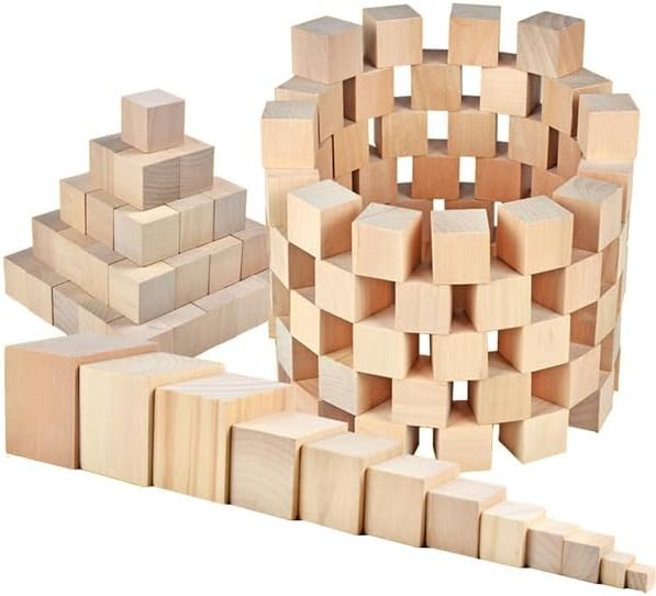 1000Pcs Wood Blocks for Crafts, Unfinished Wood Cubes, 1cm Natural Pine Small Wood Square Blocks, Wooden Cubes for Arts and Crafts and DIY Projects ﻿