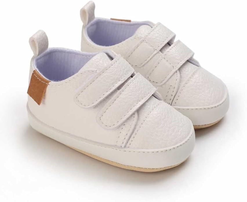2Pairs Baby Shoes,Boys Girls Non-Slip Rubber Sole Sneakers,Unisex Infant Soft Lightweight First Walking Crib Shoes