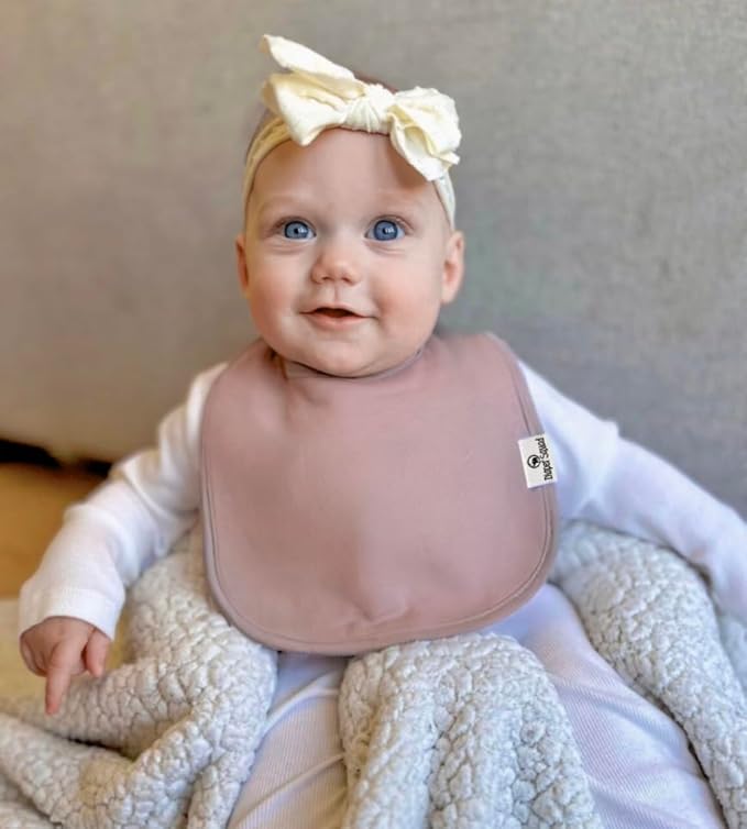 DiaperSquad's Baby Bibs for Drooling and Teething, Bibs for Boys, Baby Girl - Solid Cotton Baby Drool Bibs