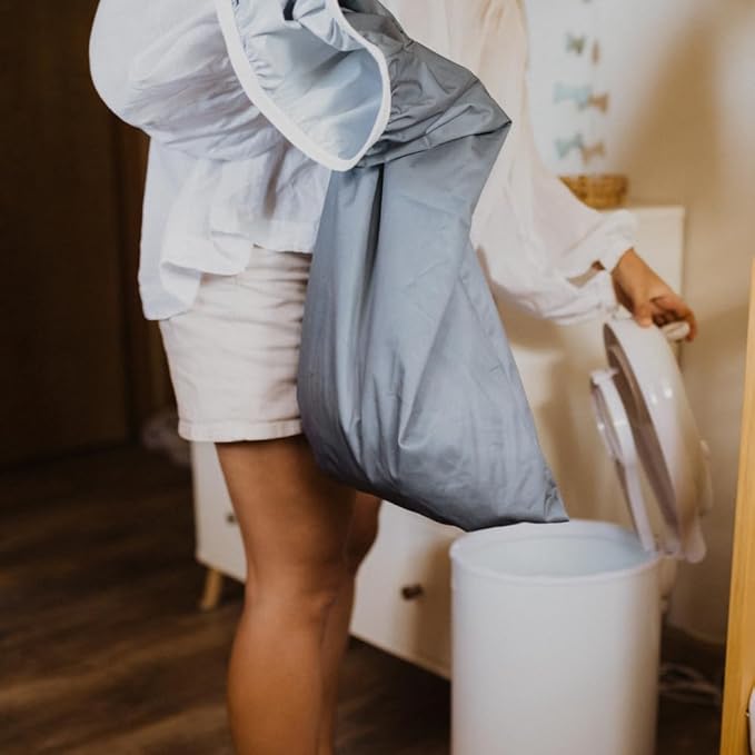 Nora's Nursery Pail Liner for Cloth Diapers - Reusable and Washable - Fits all Standard Diaper Pails - Waterproof Pail Liner with Strap for Diaper Pails, Laundry & Kitchen Garbage Cans (Forest - 2 Pk)