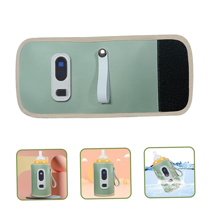 Bottle Warmer Breast Milk Bottles Bottle Sterilizer and Dryer Breastmilk Warmer Travel Assocories Calentador De Bottles Feeding Bottle Digital Display Oxford Cloth, 30.5x14cm, Green