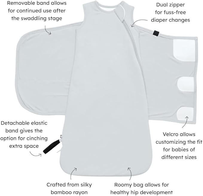 KYTE BABY Unisex Rayon Made from Bamboo Sleep Bag Swaddler for Babies, 1.0 Tog