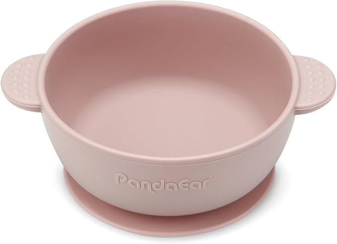 PandaEar 3 Pack Baby Bowls with Suction| Stay Put Silicone Food Bowl for Babies Kids Toddlers Infants| Food Grade Soft Safe BPA-Free Silicone (Pink Green Light Tan)