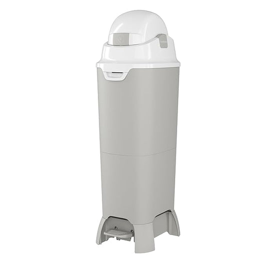 Foundations Hands Free Tall Diaper Pail with Airtight Lid - Durable & Odorless Diaper Disposal, Large Capacity, Holds up to 60 Newborn Diapers, Refill with Any Bags, Gray (9622057)