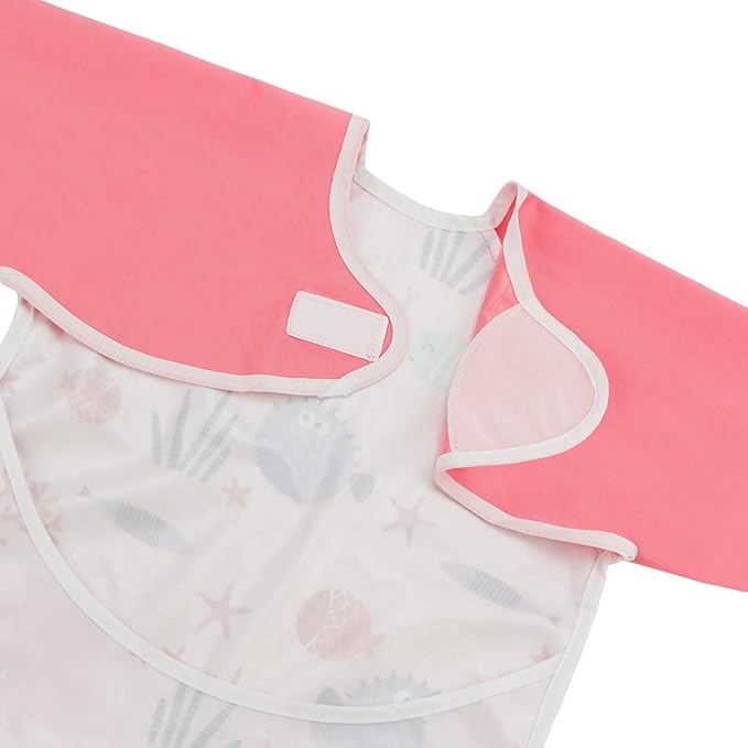 Infant Toddler Baby Waterproof Sleeved Bib, Bib with Sleeves&Pocket, 6-24 Months