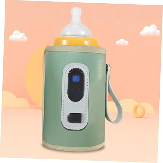 Bottle Warmer Breast Milk Bottles Bottle Sterilizer and Dryer Breastmilk Warmer Travel Assocories Calentador De Bottles Feeding Bottle Digital Display Oxford Cloth, 30.5x14cm, Green