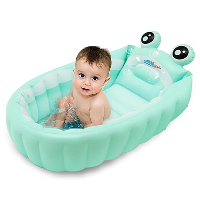 | Inflatable Baby Bathtub,Newborn Bathtub Seat for Infant,Non-Slip Baby Pool for Sitting up,Foldable Toddler Tub Shower,Portable Travel Bath for Kids 0-6 Year