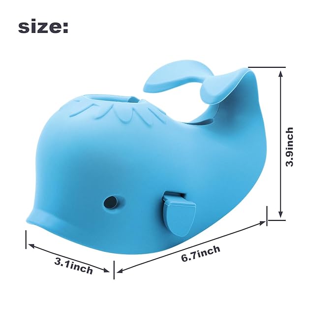 Baby Bathtub Faucet Cover, Baby Safety Protection Silicone Toys, Bath Spout Cover Baby Bathtub, Faucet Cover Baby Bathtub Silicone Whale for Kids, Toddler, Infant, Gifts for Children