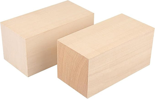 2 Pack Basswood Carving Blocks, 6x3x3 Inches Basswood Blocks for Beginner to Advanced Carvers, Ideal for DIY Projects and Gifts, Soft and Smooth, Easy Whittling and Carving,by GNIEMCKIN.