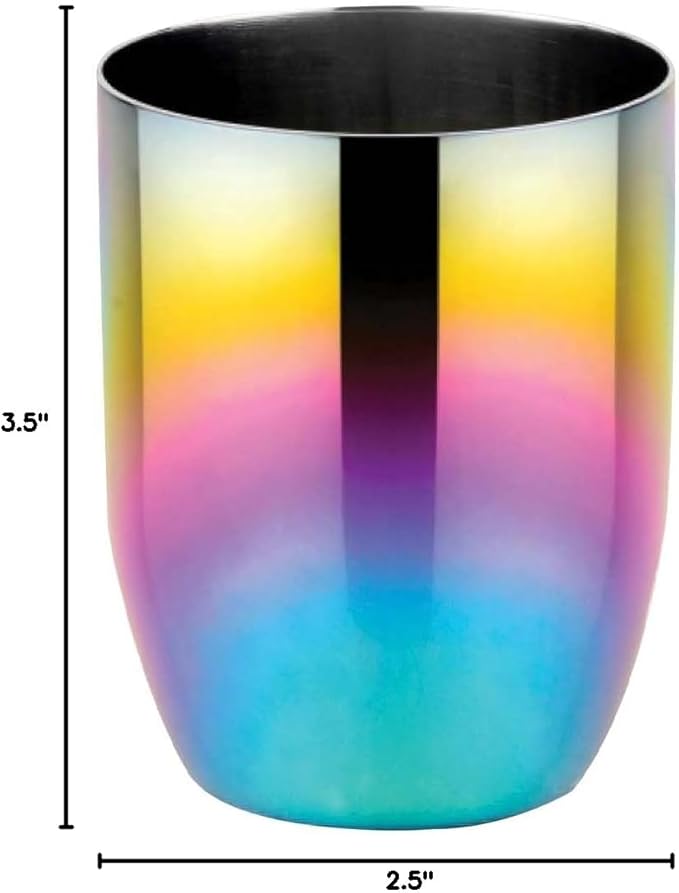 Ahimsa Stainless Steel Kids Cup - Pediatrician Designed Toddler Cups for Open Cup Training, 8oz, 100% BPA Free & Dishwasher Safe (Rainbow Single)