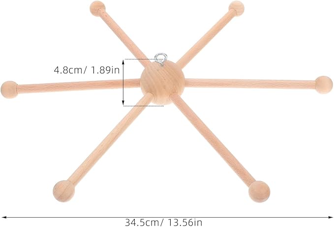 Wooden Mobile Frame Kit - Bed Bell Wind Chimes Crib Hanger Bedroom Ceiling Mobiles Toy Decoration Wind Chime