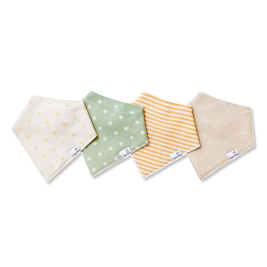 Copper Pearl 4 Pack Soft Cotton Baby Bibs for Drooling and Teething, Absorbent Drool Bibs for Baby Girl and Boy, Adjustable to Fit Newborns to Toddlers, Tons of Styles (Santa Fe)