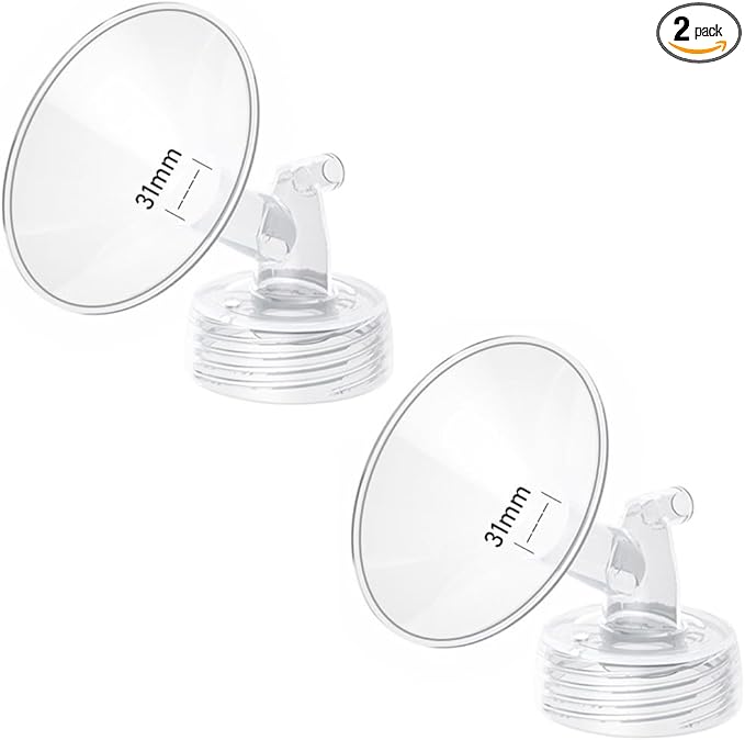 2pcs 31mm Flange Compatible with Spectra S1 S2 9 Plus Synergy Gold Ameda MYA Motif Luna Breast Pump, Replacement to Spectra Pump Parts, Breast Pump Shields 31mm Replace S1 S2 Parts