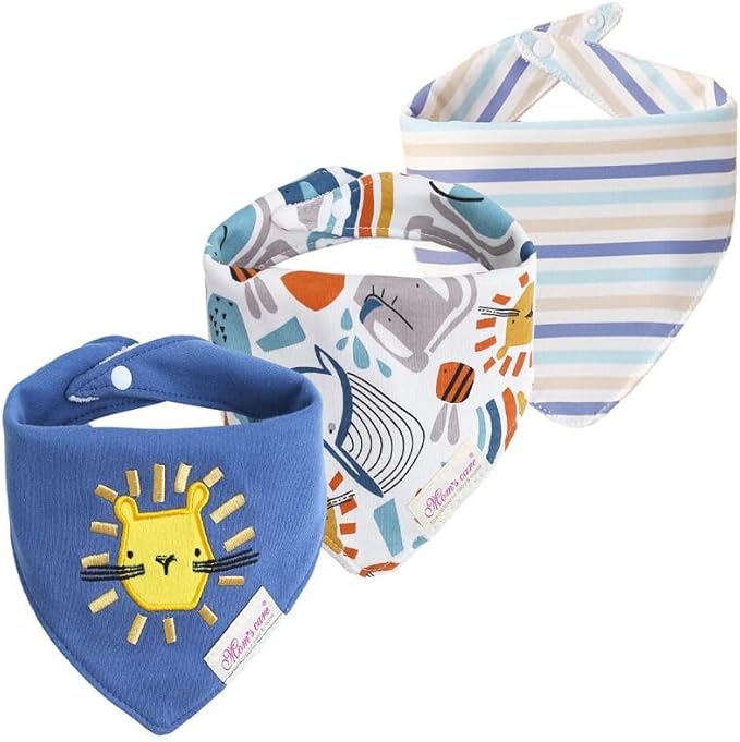 JN&LULU 3 Pack Newborn Baby Bibs Bandana Drool Bibs for Drooling Cotton Baby Gifts