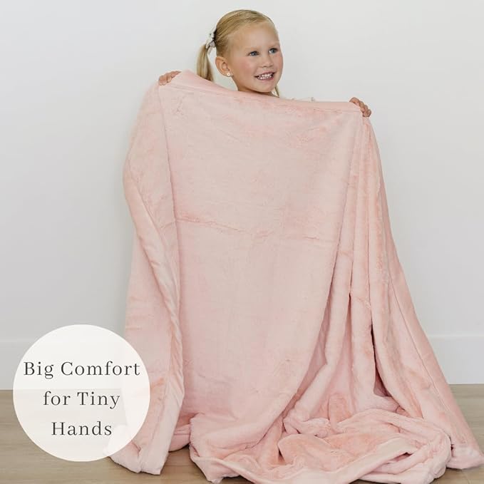 SARANONI Luxury Lush Kids Blanket | Ultra-Soft & Cozy Plush Comfy Blankets for Kids & Teens | Peach Blush - 40” x 60”