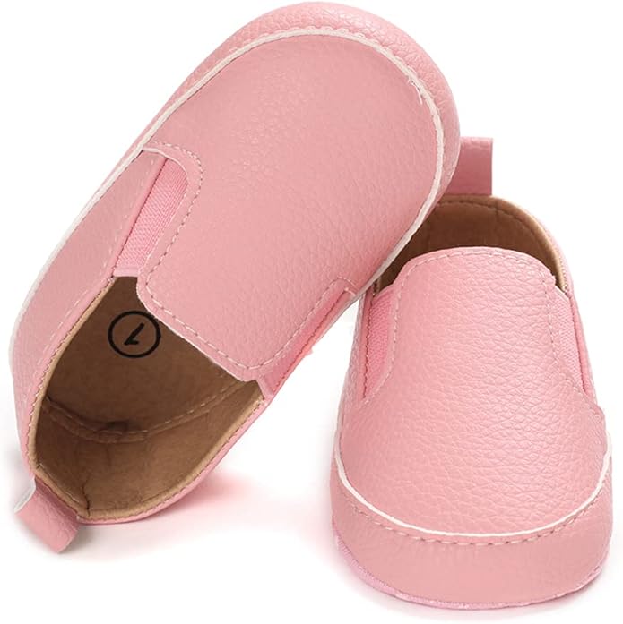 LONSOEN Baby Girls Boys Loafers Prewalker Dress Crib Shoes