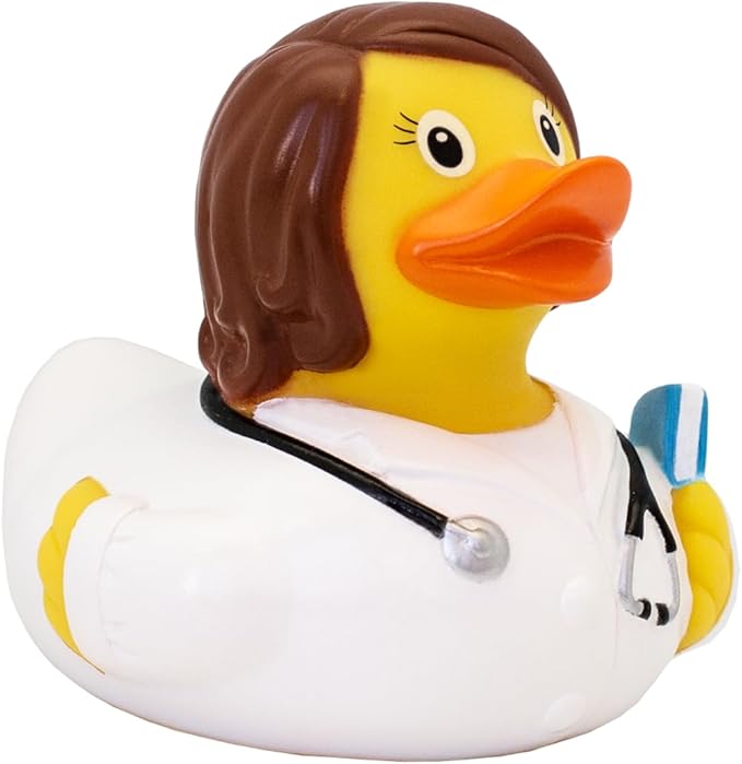 3 Inch Female Doctor Rubber Duck Bath Toy, Auto Dashboard Decoration, Vacation Cruising Gift