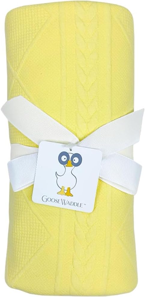 GooseWaddle Polyester Knit Baby Blanket, Yellow, 30x40, All Seasons (Yellow)