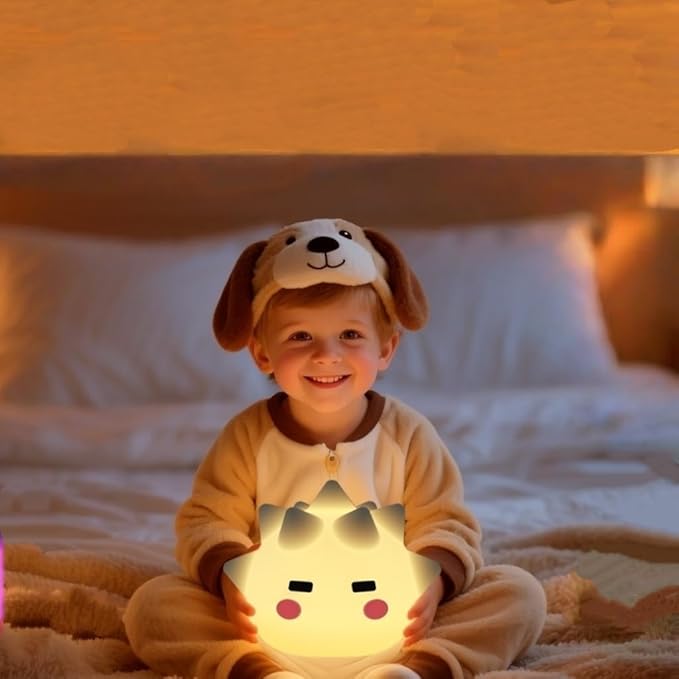 Cute Monster Lamp, 8 Color Changing Dimmable Timer Bedside Nightlights, Squishy Silicone Lamp Cute Gifts, Rechargeable Voice Nursery Lamp for Baby/Toddler