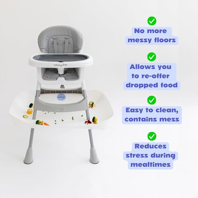 CATCHY - Food Catcher - Compatible with Dream On Me Portable 2-in-1 Tabletalk High Chair + 11 Other High Chairs - Highchair Sold Separately - Baby Food & Mess Catcher - Under High Chair Accessory