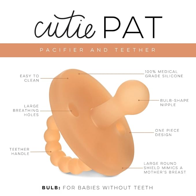 Ryan & Rose Cutie PAT Pacifier Teether (Bulb, Clear Rubber)