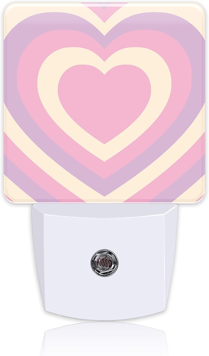 Pink Love Swirl Night Light for Kids, LED Night Light Plug into Wall with Dusk to Dawn Sensor for Girls Boys Women Men Room Decor, Hallway, Kitchen, Bathroom, Nursery, Stairs