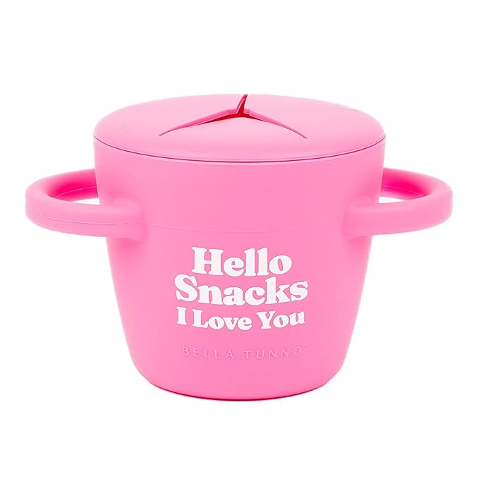 Snack Cups for Toddlers by Bella Tunno, Silicone Spill Proof Food Container with Lid, Babies & Kids 6-12 Months, Hello Snacks