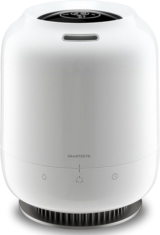 SmartDevil 1.2L Cool Mist Humidifier, Top Fill Ultrasonic Smart Air Humidifier with Essential Oils, Timing, Auto Shut Off for Home Babies Plants