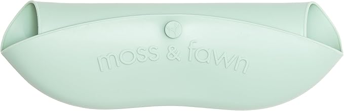 Moss and Fawn Gather & Roll Bib - Washable Waterproof Silicone Baby Feeding Bib - BPA, Lead, & PVC-Free