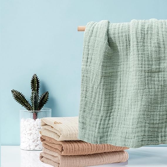 100% Cotton Baby Muslin Washcloths, 5 Pack Multi-Color Soft Baby Towels, Saliva Towel Set for Burping, Newborn Gift, Onesize, Black