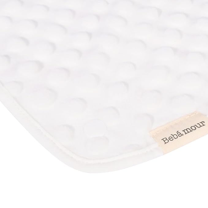 Bebamour Drool and Teething Reversible Cotton Pad For All Carry Positions Baby Carrier White Drool Bib For Boys & Girls(Peach)