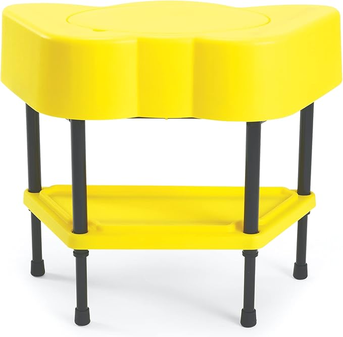 Children's Factory - AFB5100PY Toddler Sensory Table with Lid, Adjustable Height Sand & Water Indoor/Outdoor Play Equipment for Kids Playroom/Homeschool/Classroom, Yellow