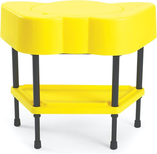 Children's Factory - AFB5100PY Toddler Sensory Table with Lid, Adjustable Height Sand & Water Indoor/Outdoor Play Equipment for Kids Playroom/Homeschool/Classroom, Yellow