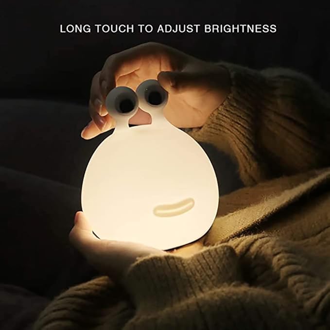 Slug Night Light for Kids,USB Rechargeable Night Light Silicone lamp,Cute Animal Lamps Touch Control&Timer and Dimmable, Portable