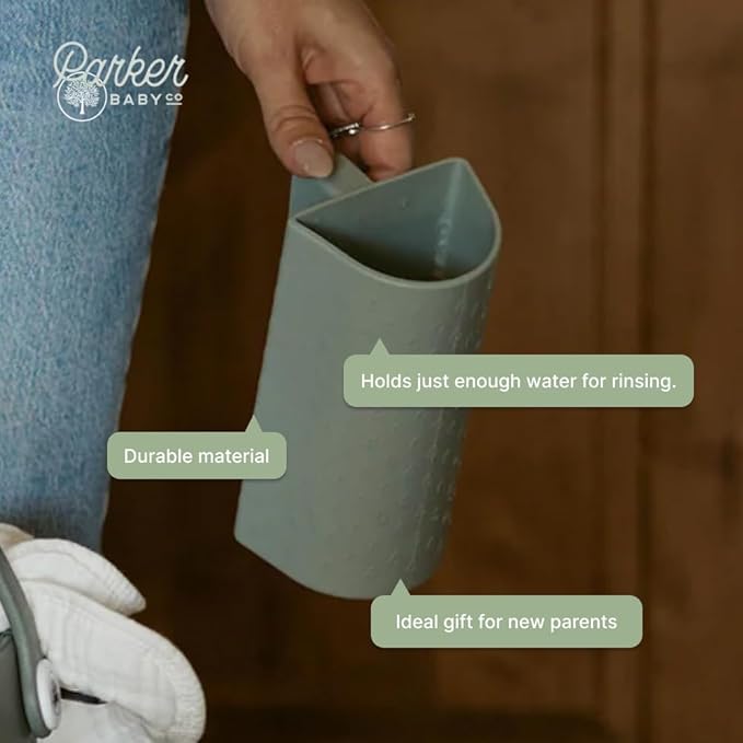 Parker Baby Bath Rinse Cup | BPA Free, Dishwasher Safe & Food Grade Bath Cup for Rinsing Hair | Holds 18oz | Quick-Dry, Sturdy & Perfect Size Baby Water Pourer in Neutral Colors