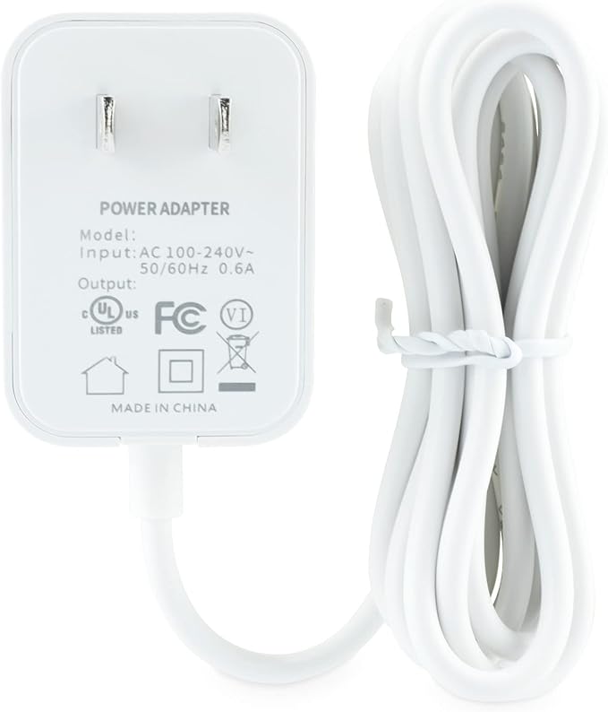LEFXMOPHY Power Cord for VTech VM901 VM919HD VM919-2HD VM819 VM819-2 PU Baby Monitor Handheld Screen Parent Unit (Not for Baby Unit Cam) Replacement 5V White Charger UL Aadpter with 5ft Cable